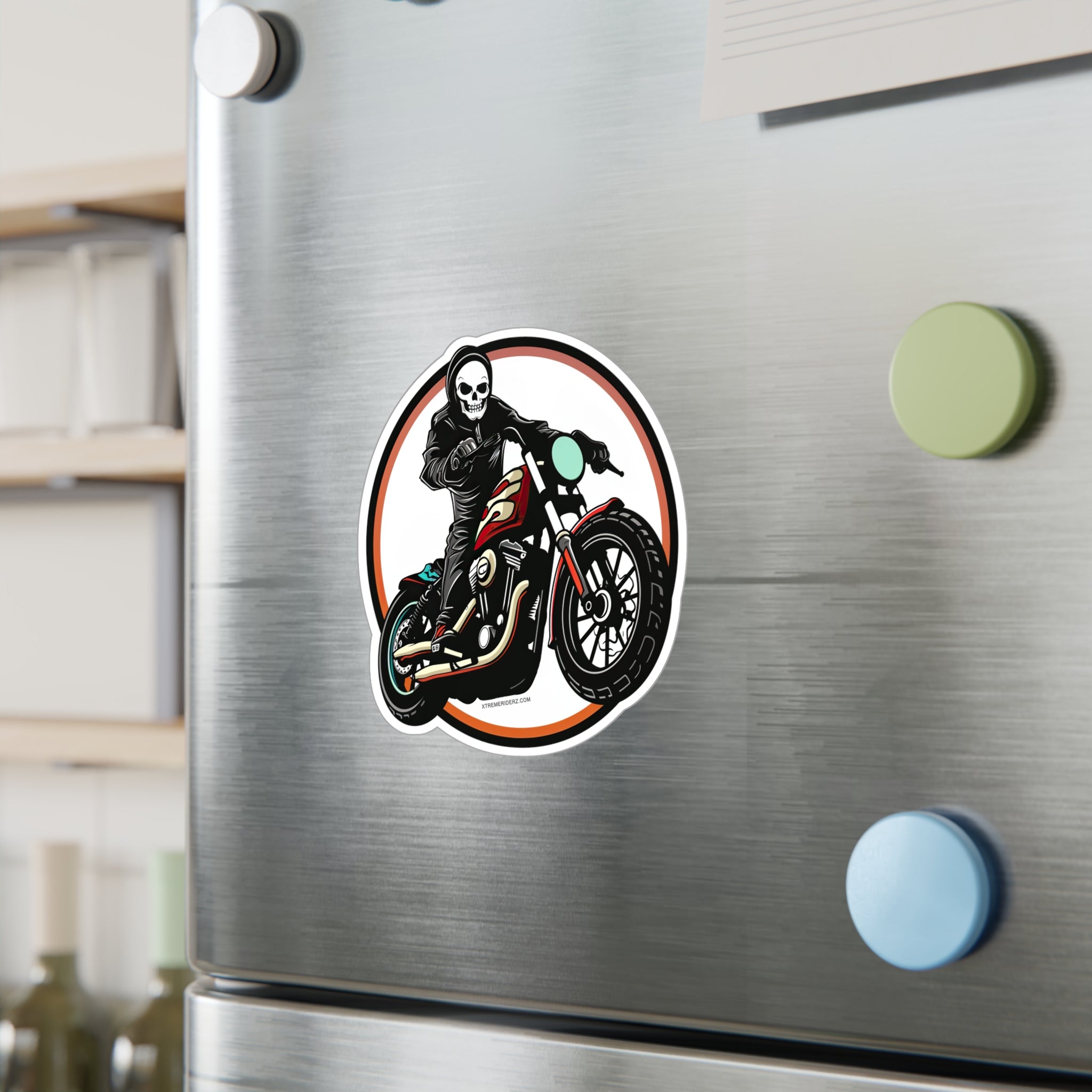 Skeleton on Motorcycle- Xtreme Riderz- Vinyl Decals